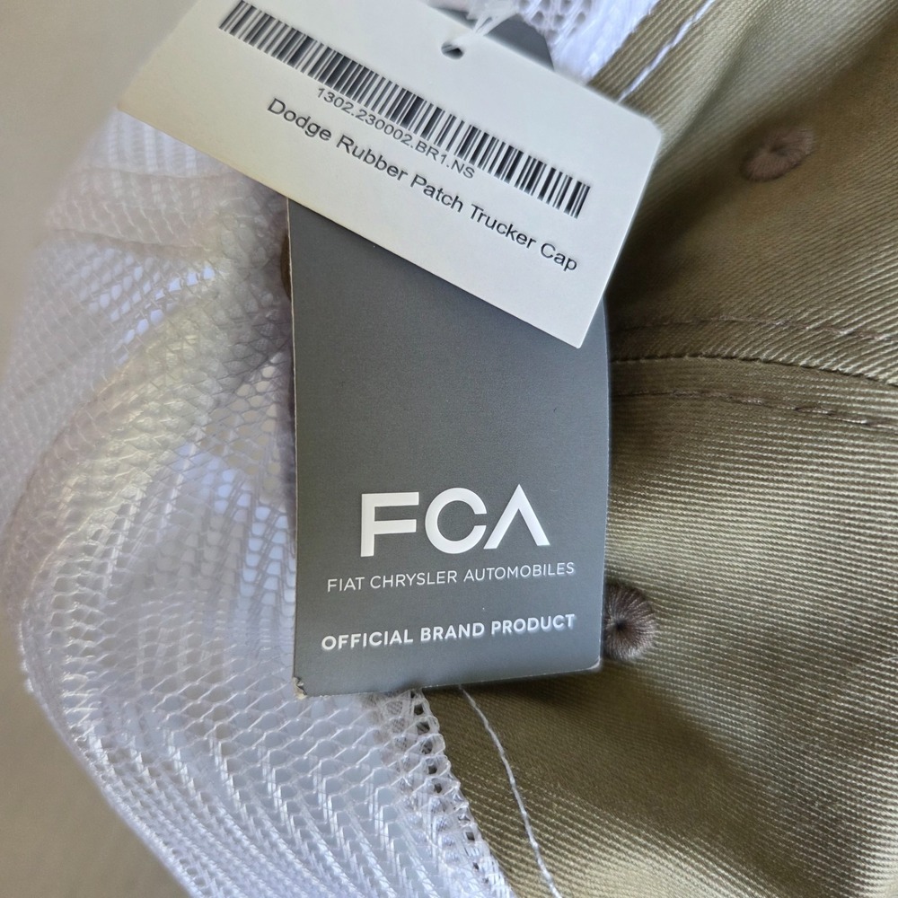 FCA Dodge Trucker Khaki Hat Mesh SnapBack Rubber Patch Promotional NEW Deadstock - Picture 10 of 11